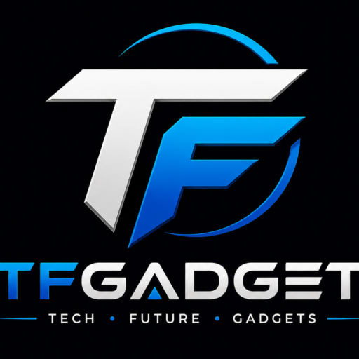 Official TFGadgets logo featuring a modern blue and silver TF monogram for technology, AI, and gadgets